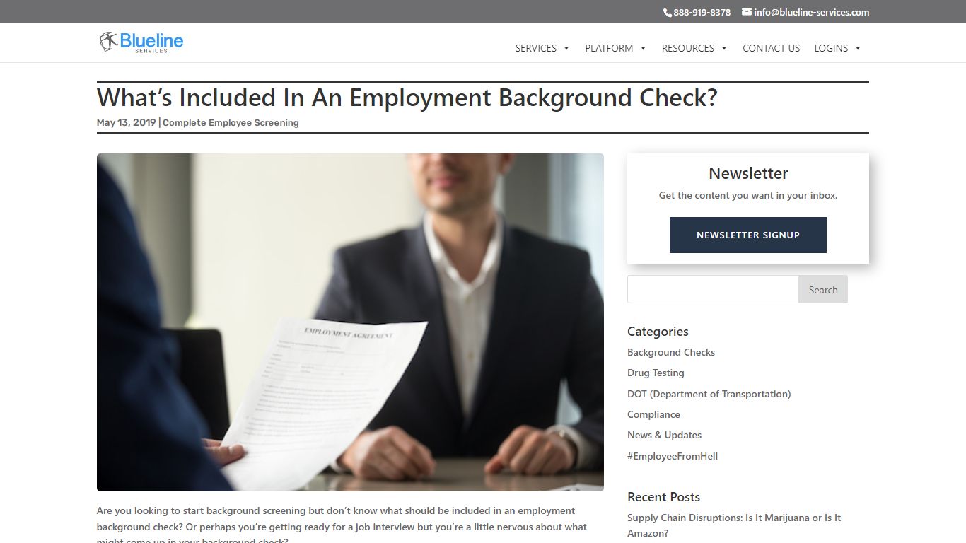 What's Included In An Employment Background Check? - Blueline